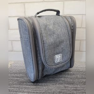 Gray hanging travel toiletry bag